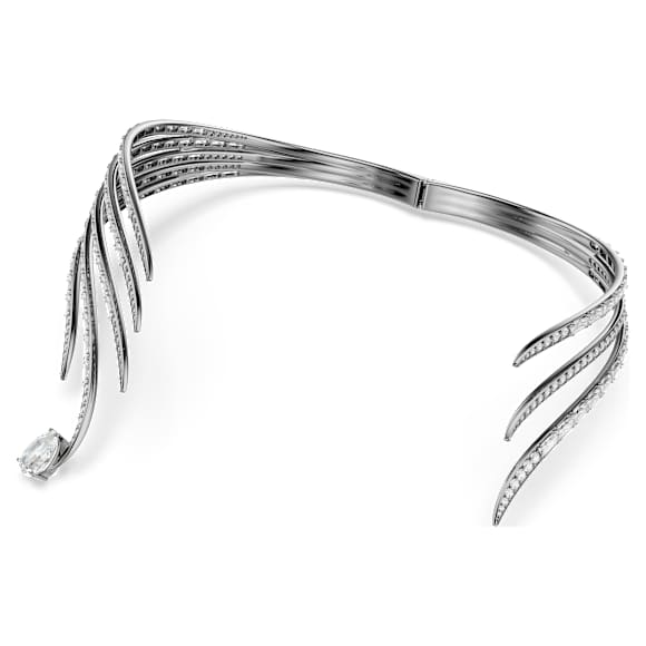 The Vienna Collection choker, Feather, White, Ruthenium plated - Swarovski, 5709270