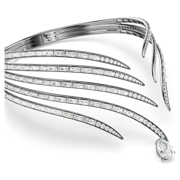 The Vienna Collection choker, Feather, White, Ruthenium plated - Swarovski, 5709270