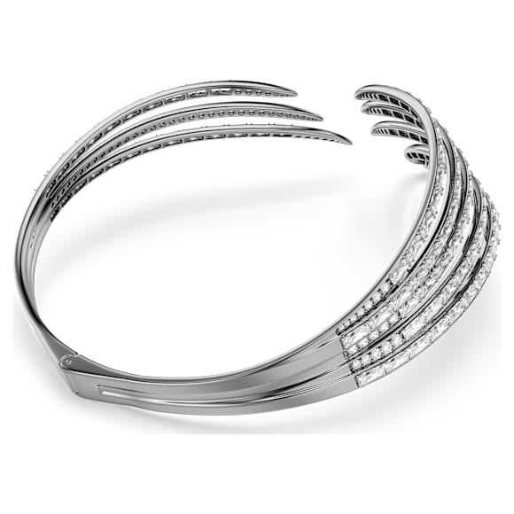 The Vienna Collection choker, Feather, White, Ruthenium plated - Swarovski, 5709270