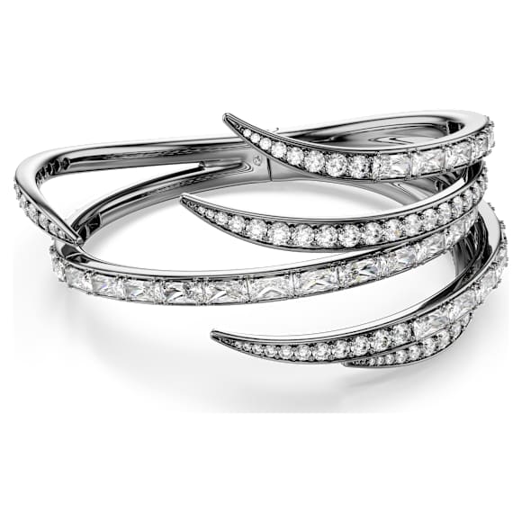 The Vienna Collection Armreif, Feder, Weiß, Rutheniert - Swarovski, 5709271
