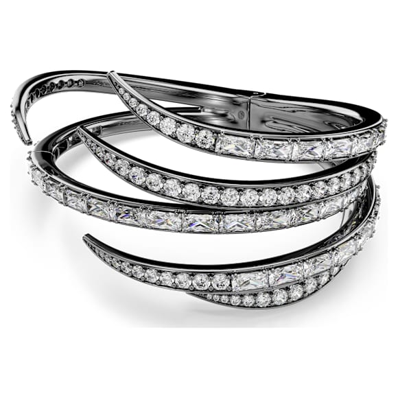 The Vienna Collection Armreif, Feder, Weiß, Rutheniert - Swarovski, 5709271
