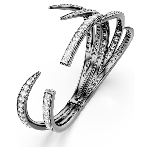 The Vienna Collection Armreif, Feder, Weiß, Rutheniert - Swarovski, 5709271