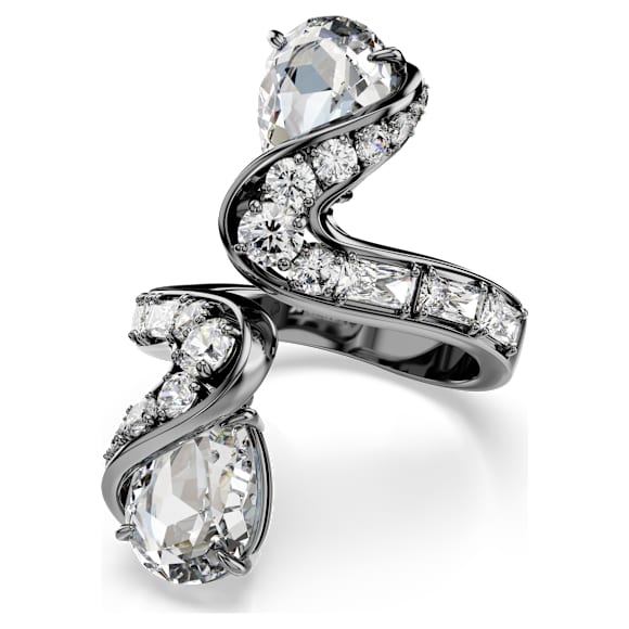 The Vienna Collection nyitott gyűrű, Madártoll, Fehér, Ruténium bevonattal - Swarovski, 5709272