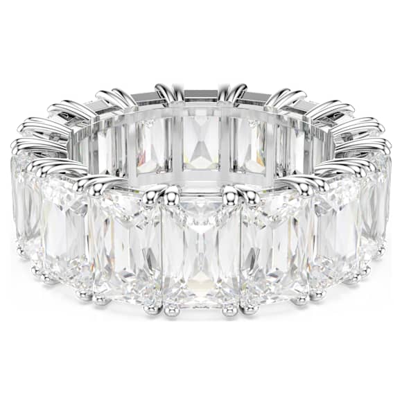 Matrix Vittore ring, Baguette cut, White, Rhodium plated - Swarovski, 5709277