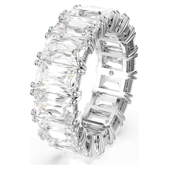Matrix Vittore ring, Baguette cut, White, Rhodium plated - Swarovski, 5709277
