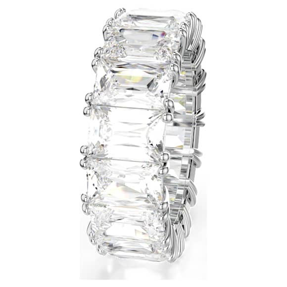 Matrix Vittore ring, Baguette cut, White, Rhodium plated - Swarovski, 5709277