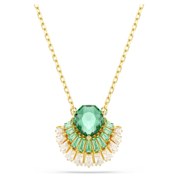 Idyllia hanger, Verschillende slijpvormen, Schelp, Groen, Goudkleurige toplaag - Swarovski, 5709377