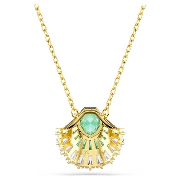 Pendente Idyllia, Taglio misto, Conchiglia, Verde, Placcato color oro - Swarovski, 5709377