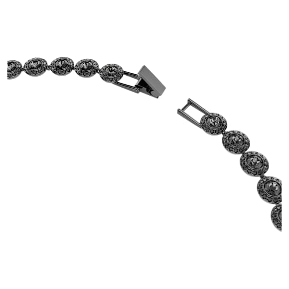 Náhrdelník Una Angelic, Kulatý výbrus, Černá, Pokoveno rutheniem - Swarovski, 5709412