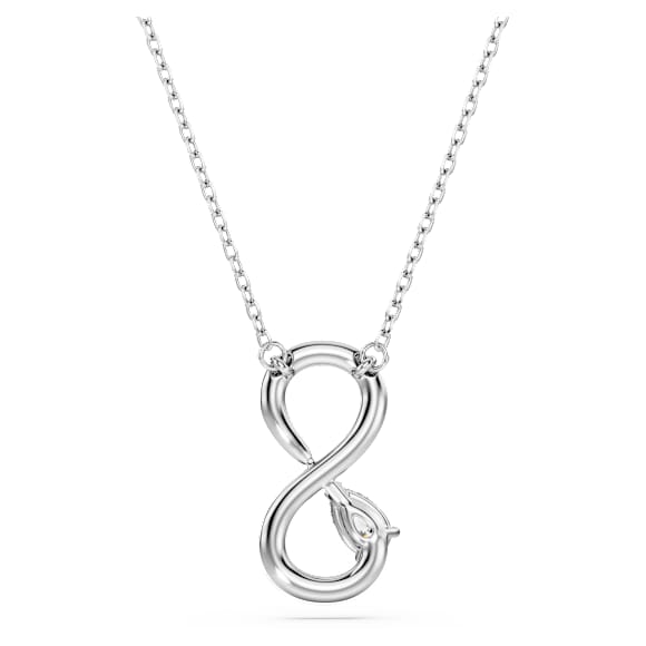 Eternity pendant, Lab-grown diamonds 0.2 ct tw, Pear shape, Infinity, 18K white gold - Swarovski, 5709796