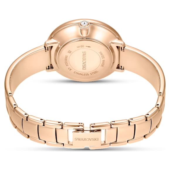 Crystalline Bangle นาฬิกา, Swiss Made, สร้อยข้อมือโลหะ, เขียว, เคลือบโทนสีโรสโกลด์ - Swarovski, 5709816
