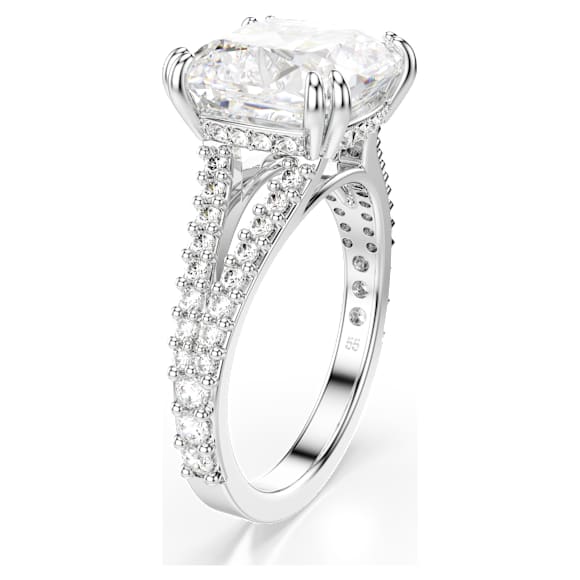 Anel Stilla, Lapidação quadrada, Branco, Acabamento em prata - Swarovski, 5709901