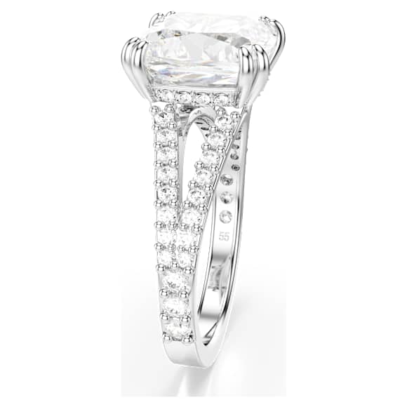 Anel Stilla, Lapidação quadrada, Branco, Acabamento em prata - Swarovski, 5709901