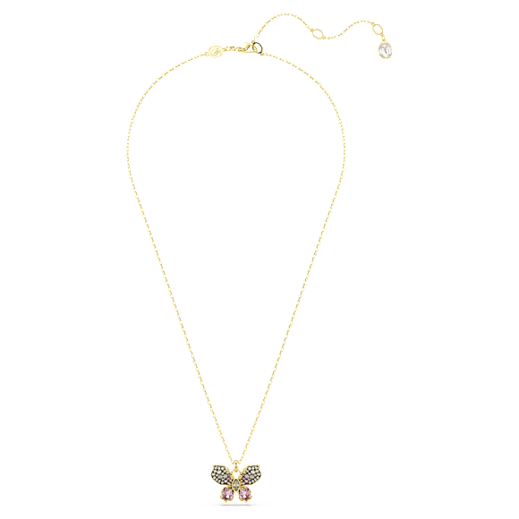 Idyllia 펜던트, 믹스 컷, 파베, 나비, 멀티컬러, 18K 골드 피니시 - Swarovski, 5709950