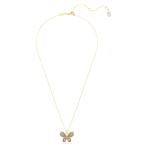 Idyllia Kolye, Karışık kesimler, Pavé, Kelebek, Çok renkli, Altın rengi kaplama - Swarovski, 5709950