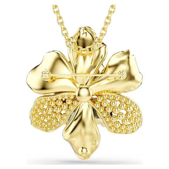 Idyllia ペンダント／ブローチ, ミックスカット, パヴェ, フラワー, マルチカラー, 18Kゴールドコーティング - Swarovski, 5709952