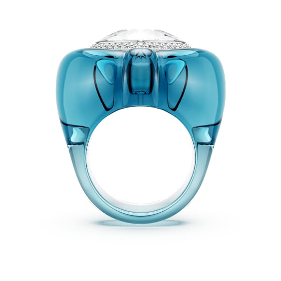 Dulcis cocktail ring, Heart cut, Pavé, Heart, Blue - Swarovski, 5709965