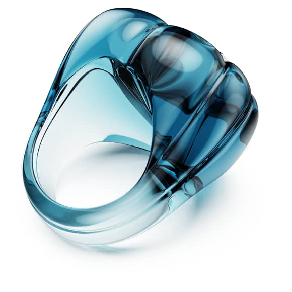 Dulcis cocktail ring, Heart cut, Pavé, Heart, Blue - Swarovski, 5709965