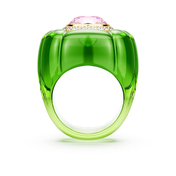 美品✩.*˚SWAROVSKI Dulcisリング クッションカット グリーン系 Dulcis cocktail ring, Cushion cut, Pavé, Multicolored | Swarovski
