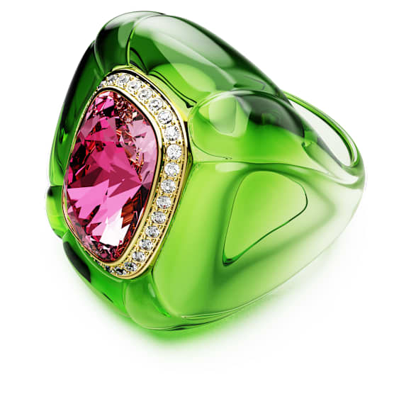 美品✩.*˚SWAROVSKI Dulcisリング クッションカット グリーン系 Dulcis リング, クッションカット, パヴェ, マルチカラー | Swarovski