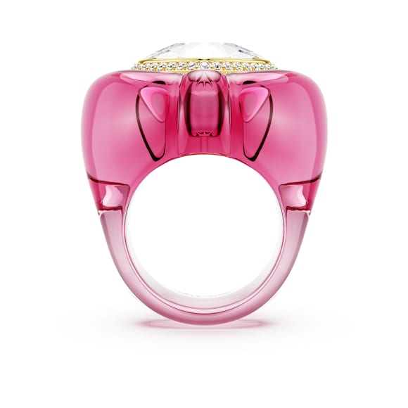 Inel cocktail Dulcis, Tăietură inimă, Pavé, Inimă, Roz - Swarovski, 5709993
