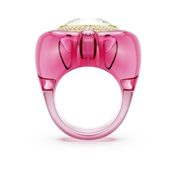 Dulcis cocktail ring, Heart cut, Pavé, Heart, Pink - Swarovski, 5709996