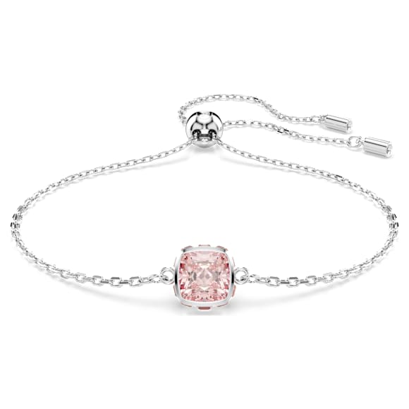 Birthstone ブレスレット, スクエア・カット, 6月, ピンク, ロジウム