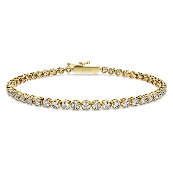 Eternity Tennis bracelet, Lab-grown diamonds 2.5 ct tw, Round shape, 14K yellow gold - Swarovski, 5710543