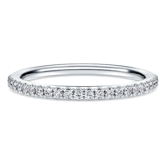 Eternity band ring, Lab-grown diamonds 0.2 ct tw, Round shape, 14K white gold - Swarovski, 5710570
