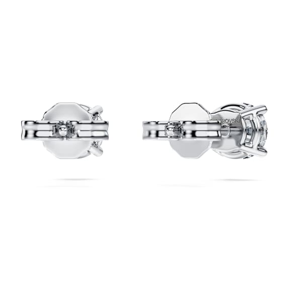 Eternity solitaire stud earrings, Lab-grown diamonds 1 ct tw, Round shape, 14K white gold - Swarovski, 5710575
