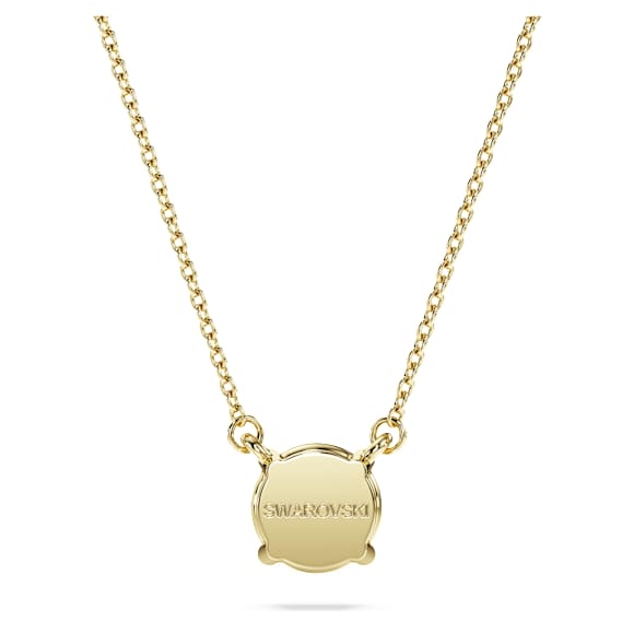Eternity solitaire pendant, Lab-grown diamonds 1 ct tw, Round shape, 14K yellow gold - Swarovski, 5710576