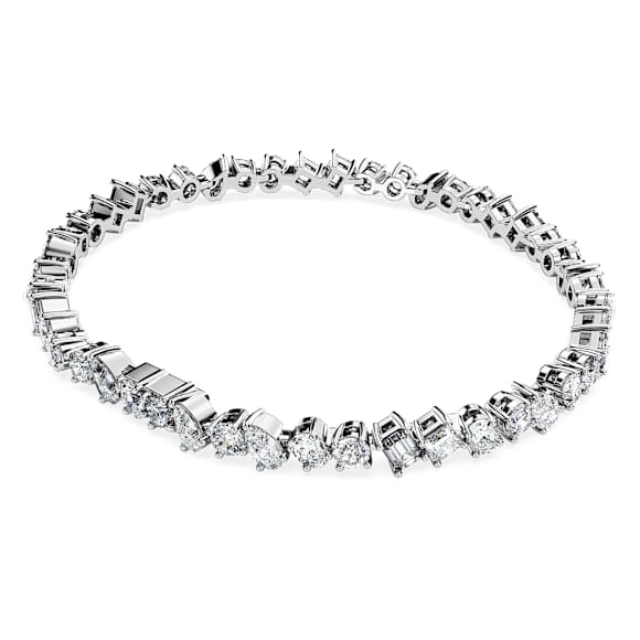 Galaxy Tennis bracelet, Lab-grown diamonds 5.2 ct tw, Mixed shapes, 14K white gold - Swarovski, 5710580