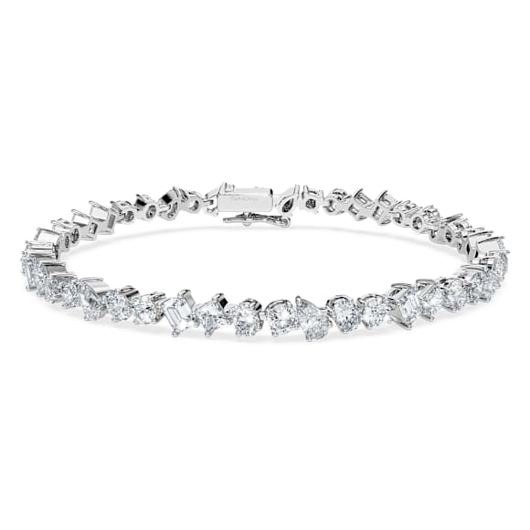 Galaxy Tennis bracelet, Lab-grown diamonds 5.75 ct tw, Mixed shapes, 14K white gold - Swarovski, 5710582