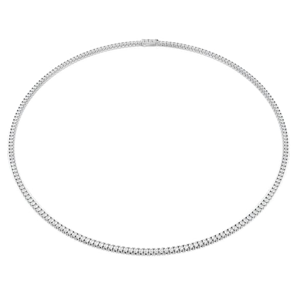 Eternity Tennis necklace, Lab-grown diamonds 7 ct tw, Round shape, 14K white gold - Swarovski, 5710606