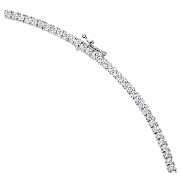 Eternity Tennis necklace, Lab-grown diamonds 7 ct tw, Round shape, 14K white gold - Swarovski, 5710606