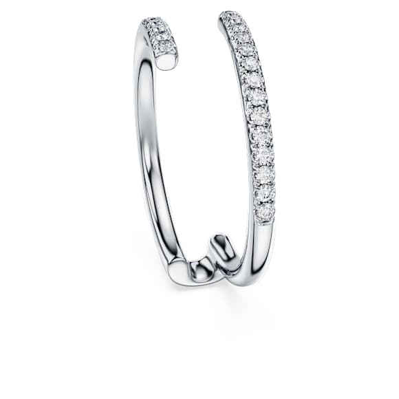 Eternity open band ring, Lab-grown diamonds 0.2 ct tw, Round shape, 14K white gold - Swarovski, 5710612