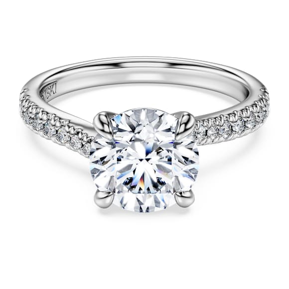 Eternity solitaire ring, Lab-grown diamonds 2.25 ct tw, Round shape, 14K white gold - Swarovski, 5710613