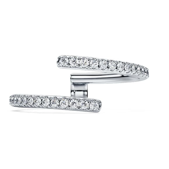 Eternity open band ring, Lab-grown diamonds 0.2 ct tw, Round shape, 14K white gold - Swarovski, 5710616