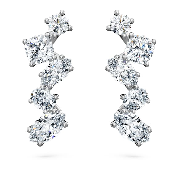 Galaxy ear cuffs, Lab-grown diamonds 1.25 ct tw, Mixed shapes, 14K white gold - Swarovski, 5710652
