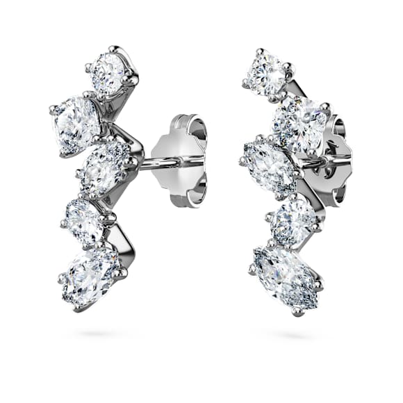 Galaxy ear cuffs, Lab-grown diamonds 1.25 ct tw, Mixed shapes, 14K white gold - Swarovski, 5710652