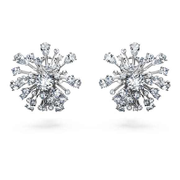Galaxy stud earrings, Lab-grown diamonds 5.5 ct tw, Mixed shapes, 14K white gold - Swarovski, 5710664