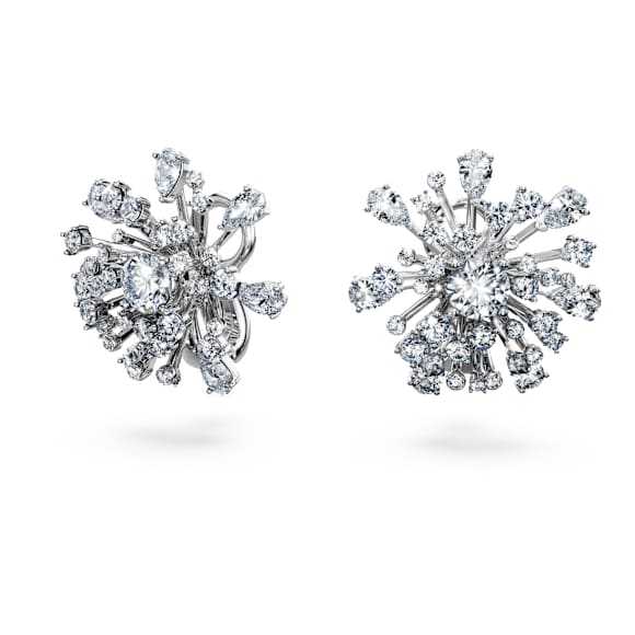 Galaxy stud earrings, Lab-grown diamonds 5.5 ct tw, Mixed shapes, 14K white gold - Swarovski, 5710664