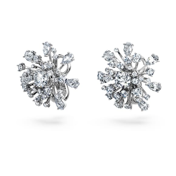 Galaxy stud earrings, Lab-grown diamonds 5.5 ct tw, Mixed shapes, 14K white gold - Swarovski, 5710664