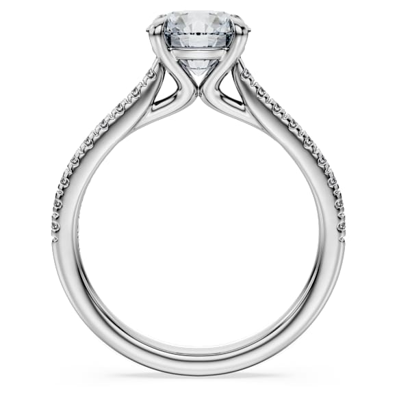 Eternity solitaire ring, Lab-grown diamonds 1.7 ct tw, Round shape, 14K white gold - Swarovski, 5710681
