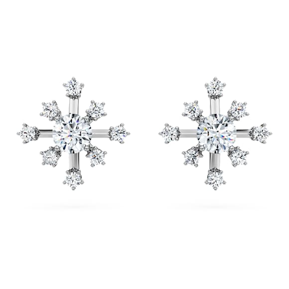 Galaxy stud earrings, Lab-grown diamonds 0.5 ct tw, Round shape, 14K white gold - Swarovski, 5710687