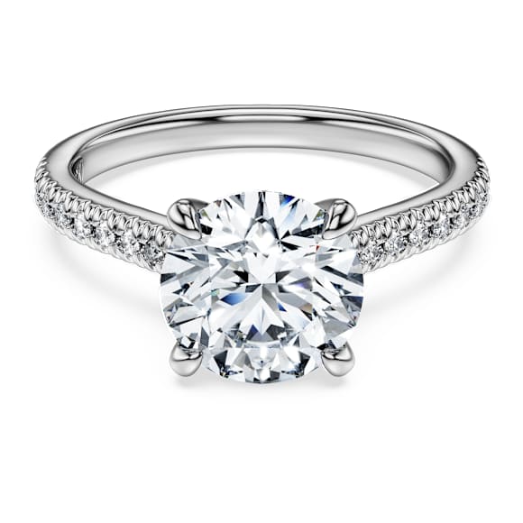 Eternity solitaire ring, Lab-grown diamonds 2.2 ct tw, Round shape, 14K white gold - Swarovski, 5710689