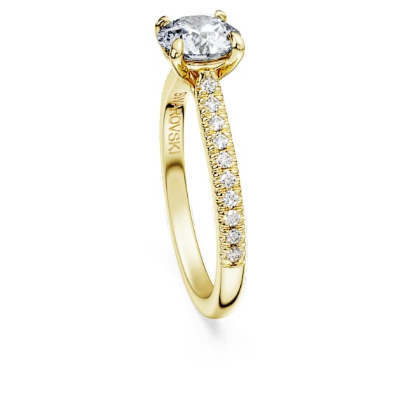 Eternity solitaire ring, Lab-grown diamonds 1.2 ct tw, Round shape, 14K yellow gold - Swarovski, 5710696