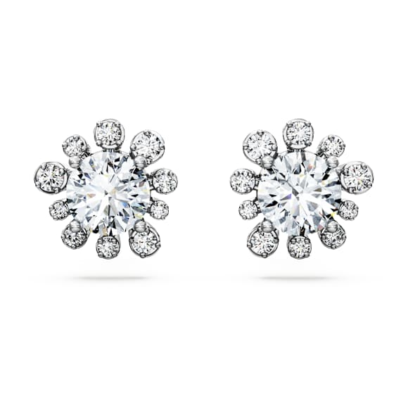 Galaxy stud earrings, Lab-grown diamonds 2.3 ct tw, Round shape, 14K white gold - Swarovski, 5710697