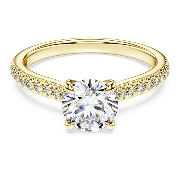 Eternity solitaire ring, Laboratory grown diamonds 1.2 ct tw, Round shape, 14K yellow gold - Swarovski, 5710705