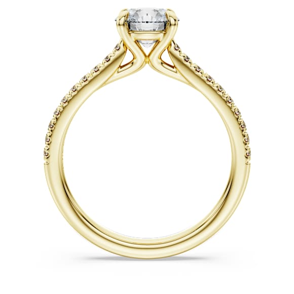 Eternity solitaire ring, Laboratory grown diamonds 1.2 ct tw, Round shape, 14K yellow gold - Swarovski, 5710705